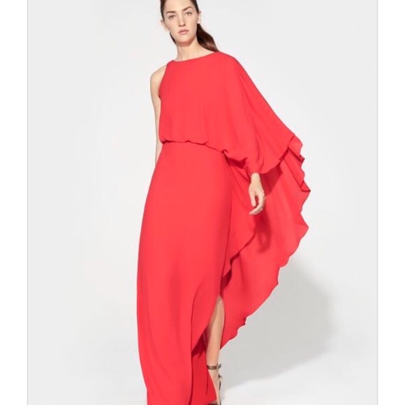 Halston Heritage Flowy One Sleeve Gown - Size 8